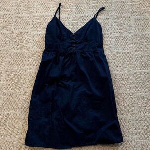 Brandy Melville navy blue dress with button-up detail